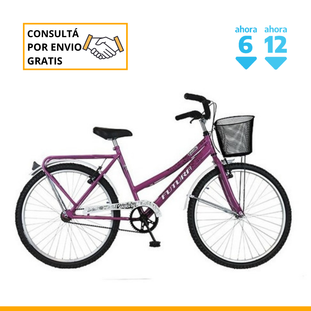 PIAGO Bicicleta R26 Ubrana Cruisier con Canastilla Y Salpicaderas Mujer  (Rosa Bajito)